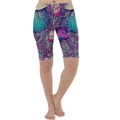 Natural Forest Fairy Mushroom Foraging Cropped Leggings  by GardenOfOphir
