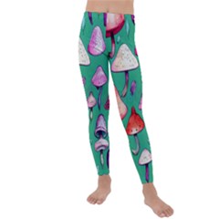 Goblin Mushroom Forest Boho Witchy Kids  Lightweight Velour Leggings by GardenOfOphir