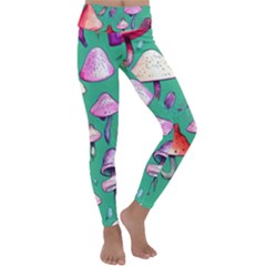 Goblin Mushroom Forest Boho Witchy Kids  Lightweight Velour Classic Yoga Leggings by GardenOfOphir