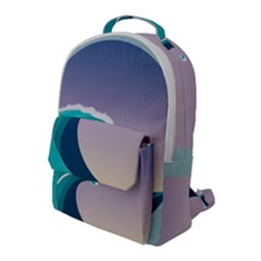 Tsunami Tidal Wave Wave Minimalist Ocean Sea 4 Flap Pocket Backpack (large) by Pakemis