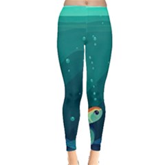 Ai Generated Ocean Sea Fish Aquatic Water Nature 5 Leggings  by Pakemis