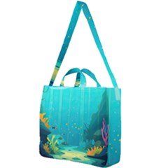 Intro Youtube Background Wallpaper Aquatic Water Square Shoulder Tote Bag by Pakemis