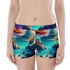 Tropical Paradise Beach Ocean Shore Sea Fantasy Boyleg Bikini Wrap Bottoms by Pakemis