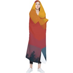 Mountain Forest Nature Scenery Art Mountains Wearable Blanket by Wegoenart