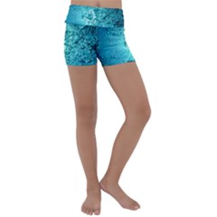 Nature Wallpaper Bubbles Water Bubbly Kids  Lightweight Velour Yoga Shorts by Wegoenart