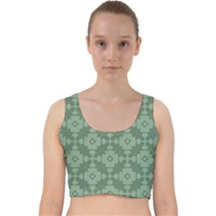Sophisticated Pattern Velvet Racer Back Crop Top by GardenOfOphir