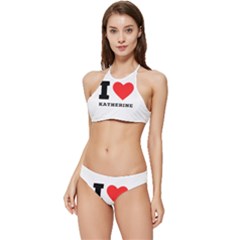 I Love Katherine Banded Triangle Bikini Set by ilovewhateva