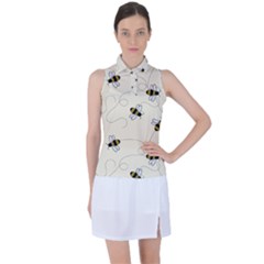 Insects Bees Digital Paper Women s Sleeveless Polo Tee by Semog4