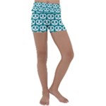 Teal Pretzel Illustrations Pattern Kids  Lightweight Velour Yoga Shorts