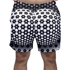 Sphere Spherical Circular Monochrome Circle Art Men s Shorts by Jancukart
