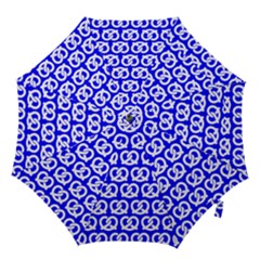 Blue Pretzel Illustrations Pattern Hook Handle Umbrellas (large) by GardenOfOphir