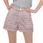 Light Pink And White Owl Pattern Women s Ripstop Shorts