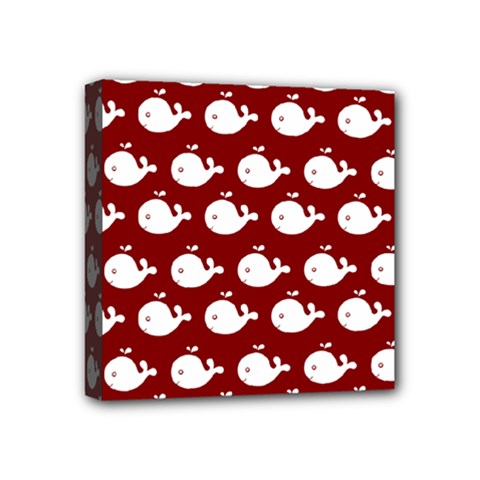 Cute Whale Illustration Pattern Mini Canvas 4  X 4  (stretched) by GardenOfOphir