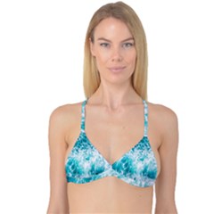 Tropical Blue Ocean Wave Reversible Tri Bikini Top