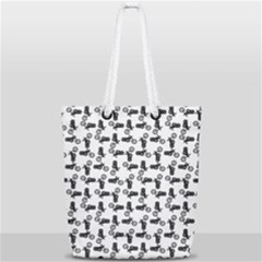 Chooper Motorcycle Drawing Motif Pattern Full Print Rope Handle Tote (small) by dflcprintsclothing