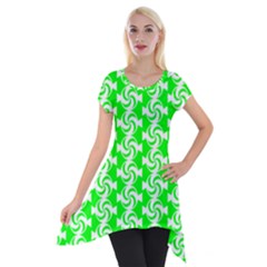 Candy Illustration Pattern Short Sleeve Side Drop Tunic by GardenOfOphir
