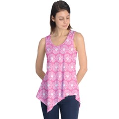 Pink Gerbera Daisy Vector Tile Pattern Sleeveless Tunic by GardenOfOphir