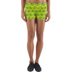 Gerbera Daisy Vector Tile Pattern Yoga Shorts