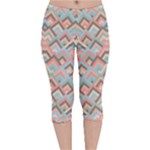 Trendy Chic Modern Chevron Pattern Velvet Capri Leggings 