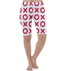 Pattern Xoxo Red White Love Cropped Leggings  by Jancukart