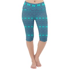 Chevron Zigzag Pattern Lightweight Velour Cropped Yoga Leggings by Jancukart