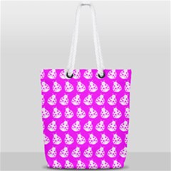 Ladybug Vector Geometric Tile Pattern Full Print Rope Handle Tote (small) by GardenOfOphir