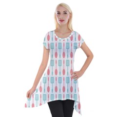 Spatula Spoon Pattern Short Sleeve Side Drop Tunic by GardenOfOphir