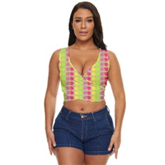 Colorful Leaf Pattern Women s Sleeveless Wrap Top by GardenOfOphir