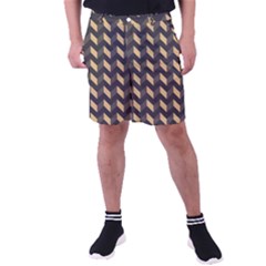 Modern Retro Chevron Patchwork Pattern Men s Pocket Shorts by GardenOfOphir