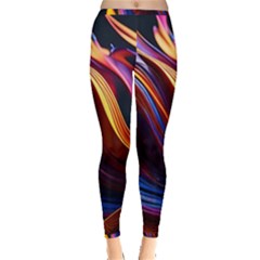 Ai Generated Waves Splash Liquid Paint Wall Inside Out Leggings