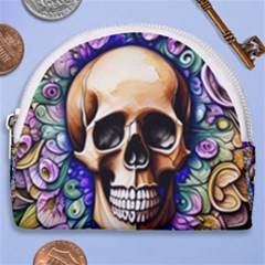 Gothic Skull Horseshoe Style Canvas Pouch by GardenOfOphir