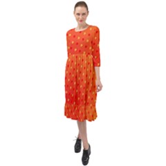 Background-108 Ruffle End Midi Chiffon Dress