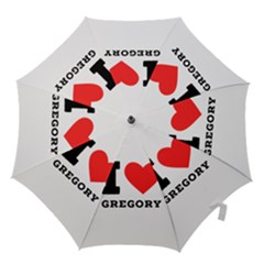 I Love Gregory Hook Handle Umbrellas (large) by ilovewhateva