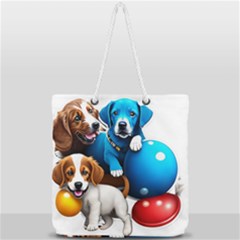 Cute Dog Dogs Animal Pet Full Print Rope Handle Tote (large) by Semog4