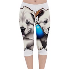 Dog Animal Pet Puppy Pooch Velvet Capri Leggings  by Semog4