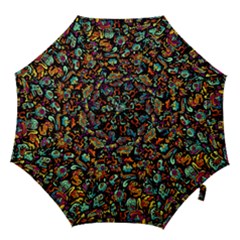Cartoon Monster Pattern Abstract Background Hook Handle Umbrellas (large) by Semog4