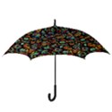 Cartoon Monster Pattern Abstract Background Hook Handle Umbrellas (Large) View3