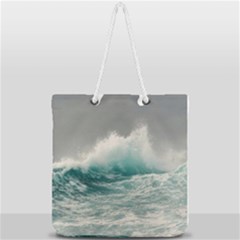 Big Storm Wave Full Print Rope Handle Tote (large)