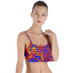 Geometric Pattern Colorful Fluorescent Background Layered Top Bikini Top  by Jancukart