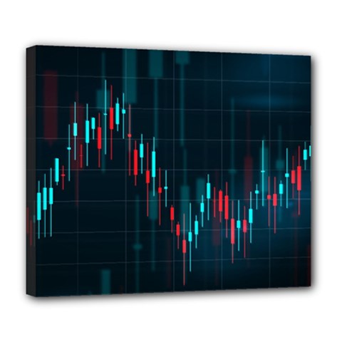 Flag Patterns On Forex Charts Deluxe Canvas 24  X 20  (stretched)