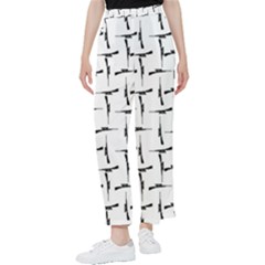 Precision Pursuit: Hunting Motif Black And White Pattern Women s Pants  by dflcprintsclothing