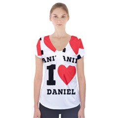 I Love Daniel Short Sleeve Front Detail Top by ilovewhateva
