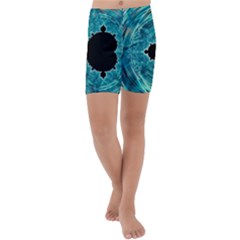 Fractal Abstract Background Kids  Lightweight Velour Capri Yoga Leggings by Ravend