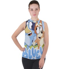 Bluey Shirt, Bluey Bingo Shirt, Bluey T-shirt, Bluey Adult Shirt, Bluey Tee Bluey Birthday Shirt, Bl Mock Neck Chiffon Sleeveless Top by avitendut