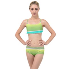 Pattern-banner-background-dot-set Layered Top Bikini Set
