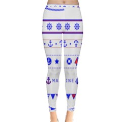 Marine Nautical Clip Art Inside Out Leggings by Salman4z