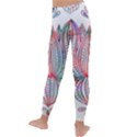 Lotus Feathers Boho Watercolor Kids  Lightweight Velour Leggings View4