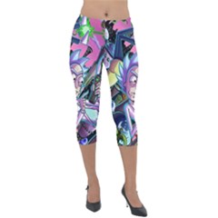 Rick And Morty Time Travel Ultra Lightweight Velour Capri Leggings  by Salman4z
