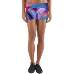 Colorful 3d Waves Creative Wave Waves Wavy Background Texture Yoga Shorts by Salman4z