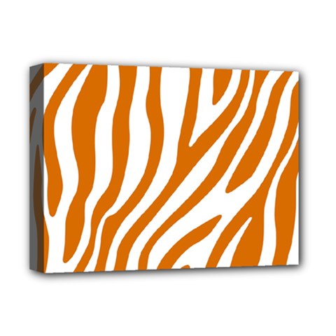 Orange Zebra Vibes Animal Print   Deluxe Canvas 16  X 12  (stretched)  by ConteMonfrey